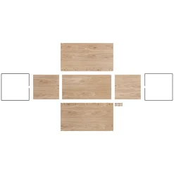 Clearance MOEBE Caja de almacenaje de roble 33x60 cm, Wood, black MarrónNegro