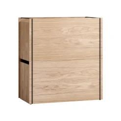 Clearance MOEBE Caja de almacenaje de roble 33x60 cm, Wood, black MarrónNegro