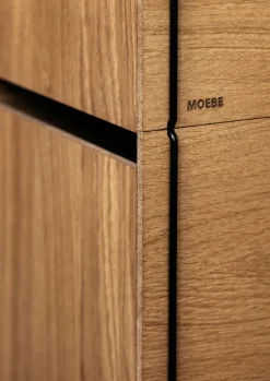 Clearance MOEBE Caja de almacenaje de roble 33x60 cm, Wood, black MarrónNegro