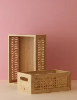 Clearance RIG-TIG Caja de almacenamiento Bamboo box 15x25 cm, Bambú Beige
