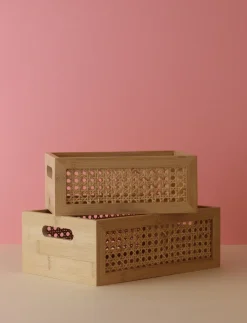 Clearance RIG-TIG Caja de almacenamiento Bamboo box 15x25 cm, Bambú Beige