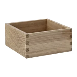 Scandi Living Caja de almacenamiento Carve 15 cm, Roble Beige