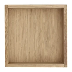 Scandi Living Caja de almacenamiento Carve 15 cm, Roble Beige