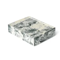 New Ferm Living Caja de almacenamiento Mist 15x20 cm, Emerald-off white Gris