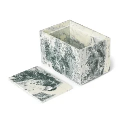 New Ferm Living Caja de almacenamiento Mist 10x15 cm, Emerald-off white Gris