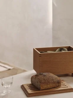 Hot Ferm Living Caja de madera Bon 19x35 cm, Oiled oak Marrón