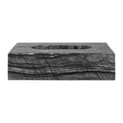 New Mette Ditmer Caja de pañuelos Marble 14x25,5 cm, Negro-gris NegroGris