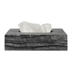 New Mette Ditmer Caja de pañuelos Marble 14x25,5 cm, Negro-gris NegroGris