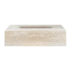 Sale Mette Ditmer Caja de pañuelos Travertine 14x25,5 cm, Linen Beige