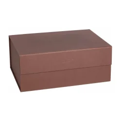 Clearance OYOY Caja Hako A4, Dark caramel Marrón