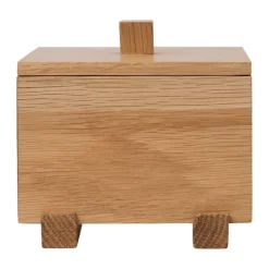 Hot Ferm Living Caja Moku , Roble sin tratar, 10×11×9,5 cm Beige