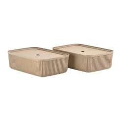 Outlet Zone Denmark Cajas de almacenamiento Pulp 32x48 cm 2-pack, Natural Brown Marrón