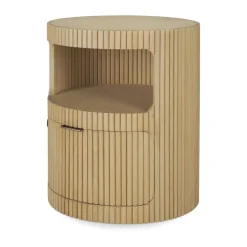 Clearance Ethnicraft Cajonera Boomerang con cerradura, Roble, Ø45 cm Beige