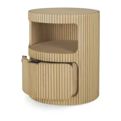 Clearance Ethnicraft Cajonera Boomerang con cerradura, Roble, Ø45 cm Beige
