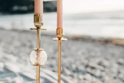 Sale Hilke Collection Candelabro Alba 30 cm, latón macizo y vidrio Color dorado