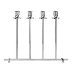 Best Hilke Collection Candelabro Alto, latón niquelado Plateado