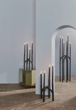 Outlet AYTM Candelabro Angui 34 cm, negro-oro NegroColor dorado