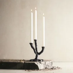 Best MUUBS Candelabro Ava 22 cm, Gris antiguo PlateadoGris