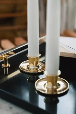 Clearance Hilke Collection Candelabro Basso bajo, latón macizo Color dorado