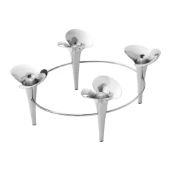 Discount Georg Jensen Candelabro Bloom Ø28 cm, Acero inoxidable Plateado
