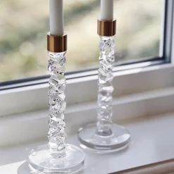 Sale Orrefors Candelabro Carat latón, altura 18,3 cm Transparente