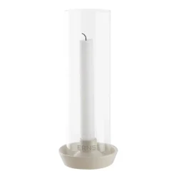 New ERNST Candelabro cilindro de vidrio , Blanco