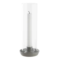 ERNST Candelabro cilindro de vidrio , Gris