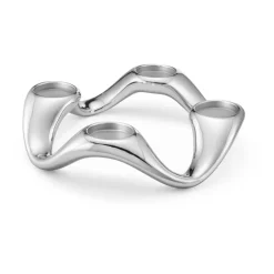 Hot Georg Jensen Candelabro Cobra Ø33 cm, acero inoxidable Plateado