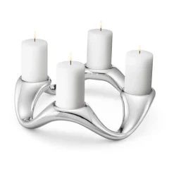 Hot Georg Jensen Candelabro Cobra Ø33 cm, acero inoxidable Plateado