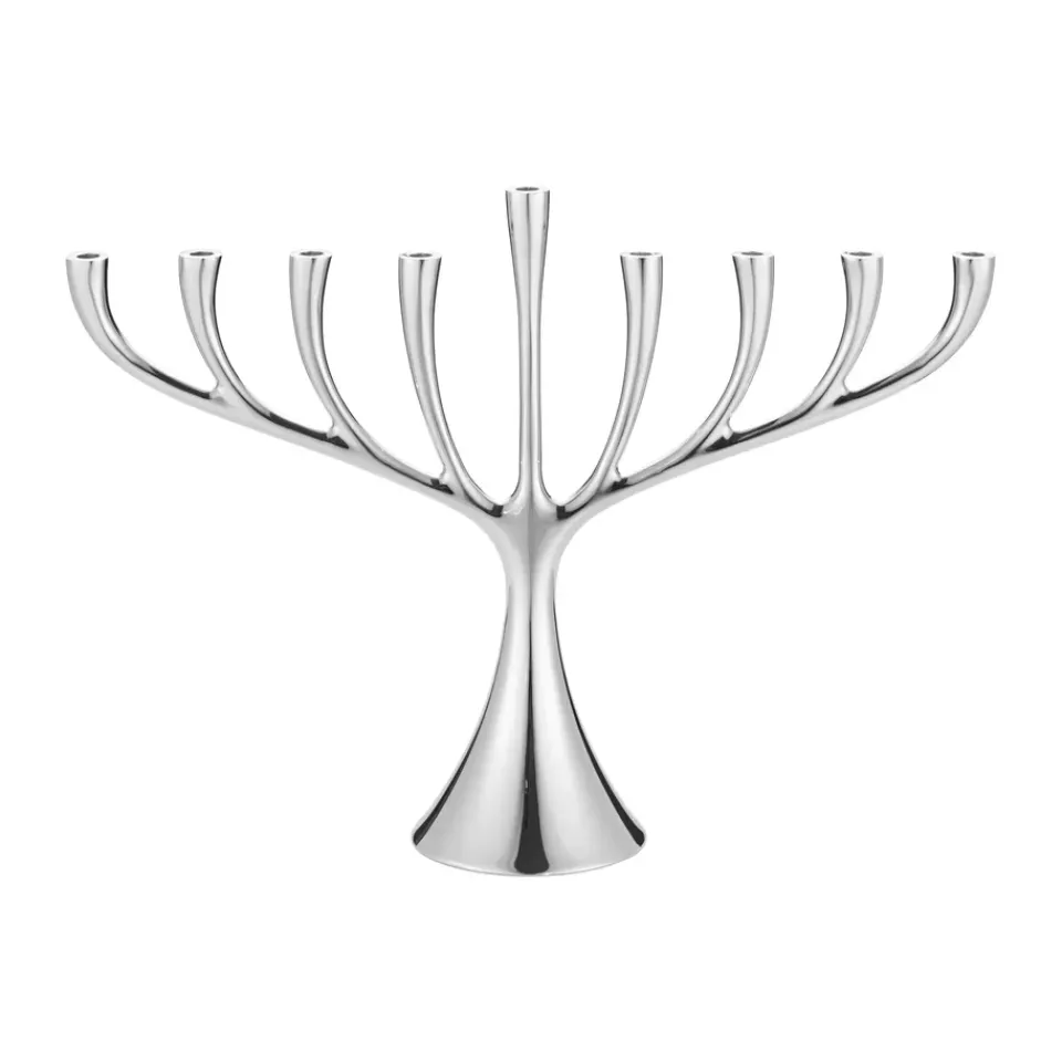 Hot Georg Jensen Candelabro Cobra menora de nueve brazos, Acero inoxidable Plateado