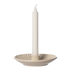 Online ERNST Candelabro con plato , Blanco natural Beige