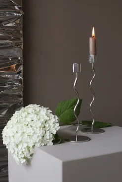 Sale Cooee Design Candelabro Curved 23 cm, Acero inoxidable Plateado