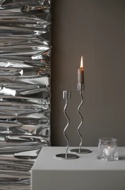 Discount Cooee Design Candelabro Curved 26 cm, Acero inoxidable Plateado