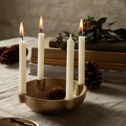 Outlet Ferm Living Candelabro de Adviento Bowl latón, Brass Color dorado