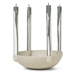 New Ferm Living Candelabro de Adviento Bowl cerámica large Ø27 cm, claro Gris