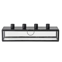 New Bloomingville Candelabro de adviento Pelo 34 cm, negro-transparente NegroTransparente