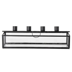 New Bloomingville Candelabro de adviento Pelo 34 cm, negro-transparente NegroTransparente
