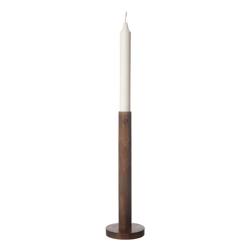 Hot ERNST Candelabro de madera 25 cm, oscuro Marrón