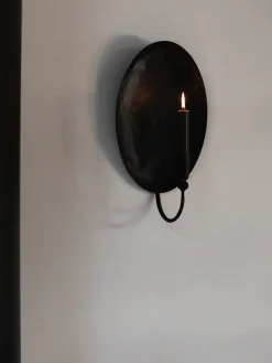 Best Tell Me More Candelabro de pared Boule con placa trasera, Negro