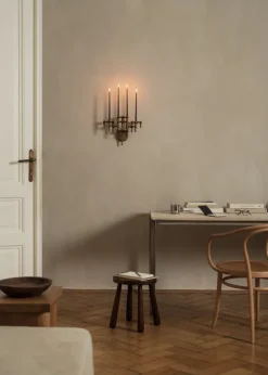 Outlet STOFF Candelabro de pared Nagel, Bronzed brass Marrón