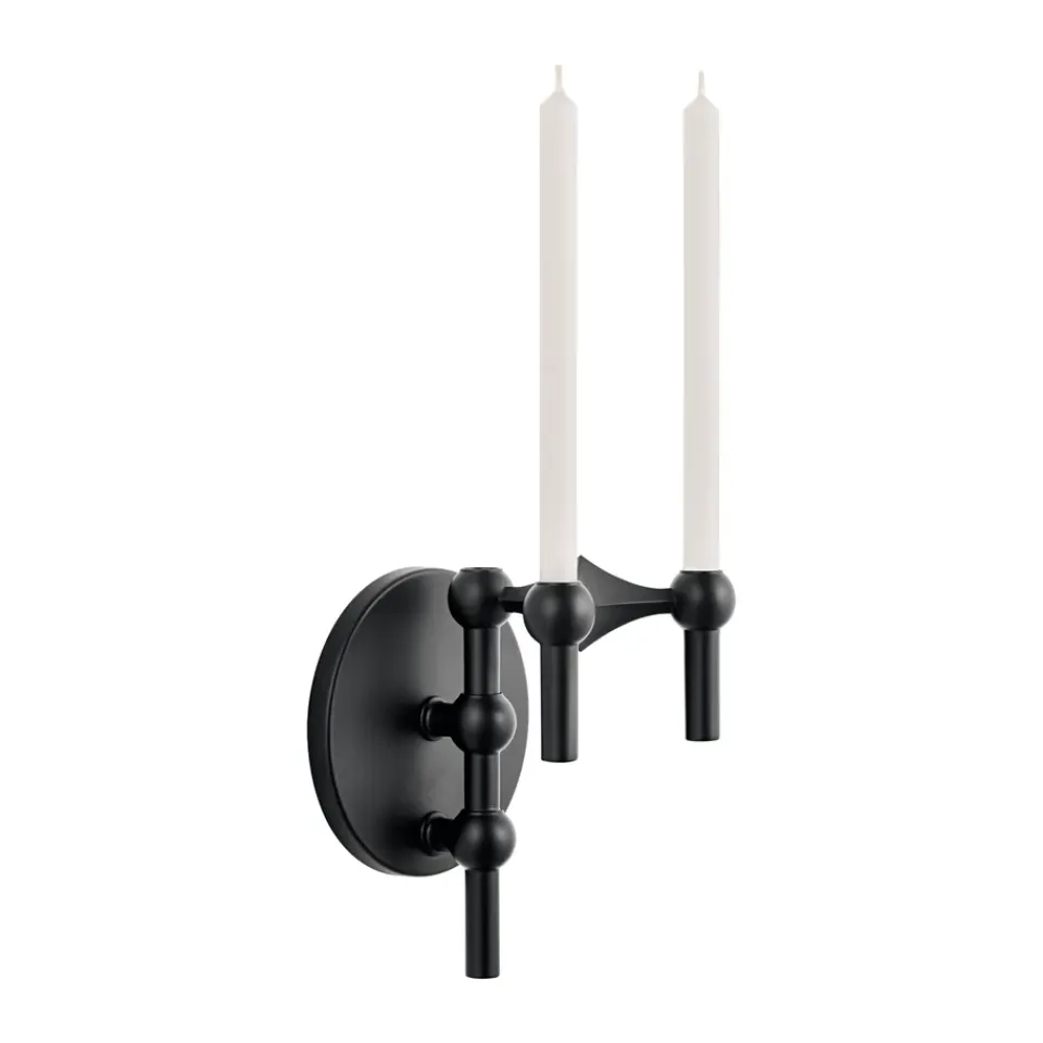 STOFF Candelabro de pared Nagel, mate Negro