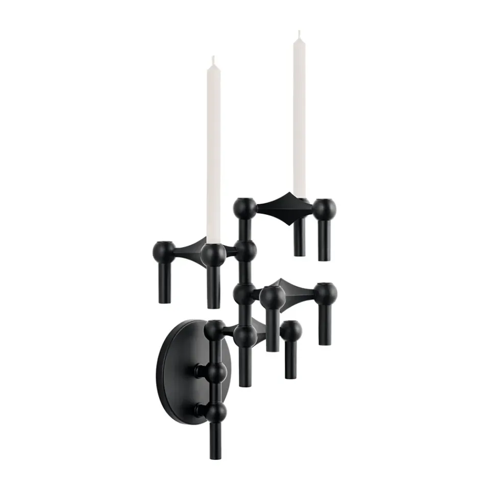 STOFF Candelabro de pared Nagel, mate Negro