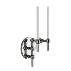 Clearance STOFF Candelabro de pared Nagel, Cromo negro Plateado