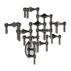 Clearance STOFF Candelabro de pared Nagel, Cromo negro Plateado