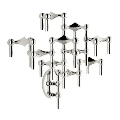 Online STOFF Candelabro de pared Nagel, Chrome Plateado