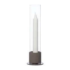 Clearance ERNST Candelabro cilindro de vidrio Ø7,5 cm, topo Marrón