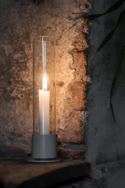 Clearance ERNST Candelabro cilindro de vidrio Ø7,5 cm, topo Marrón