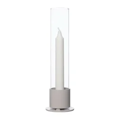 Hot ERNST Candelabro cilindro de vidrio Ø7,5 cm, Blanco natural BlancoGris