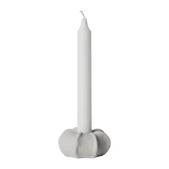 Outlet ERNST Candelabro gres Ø7,5 cm, natural Blanco