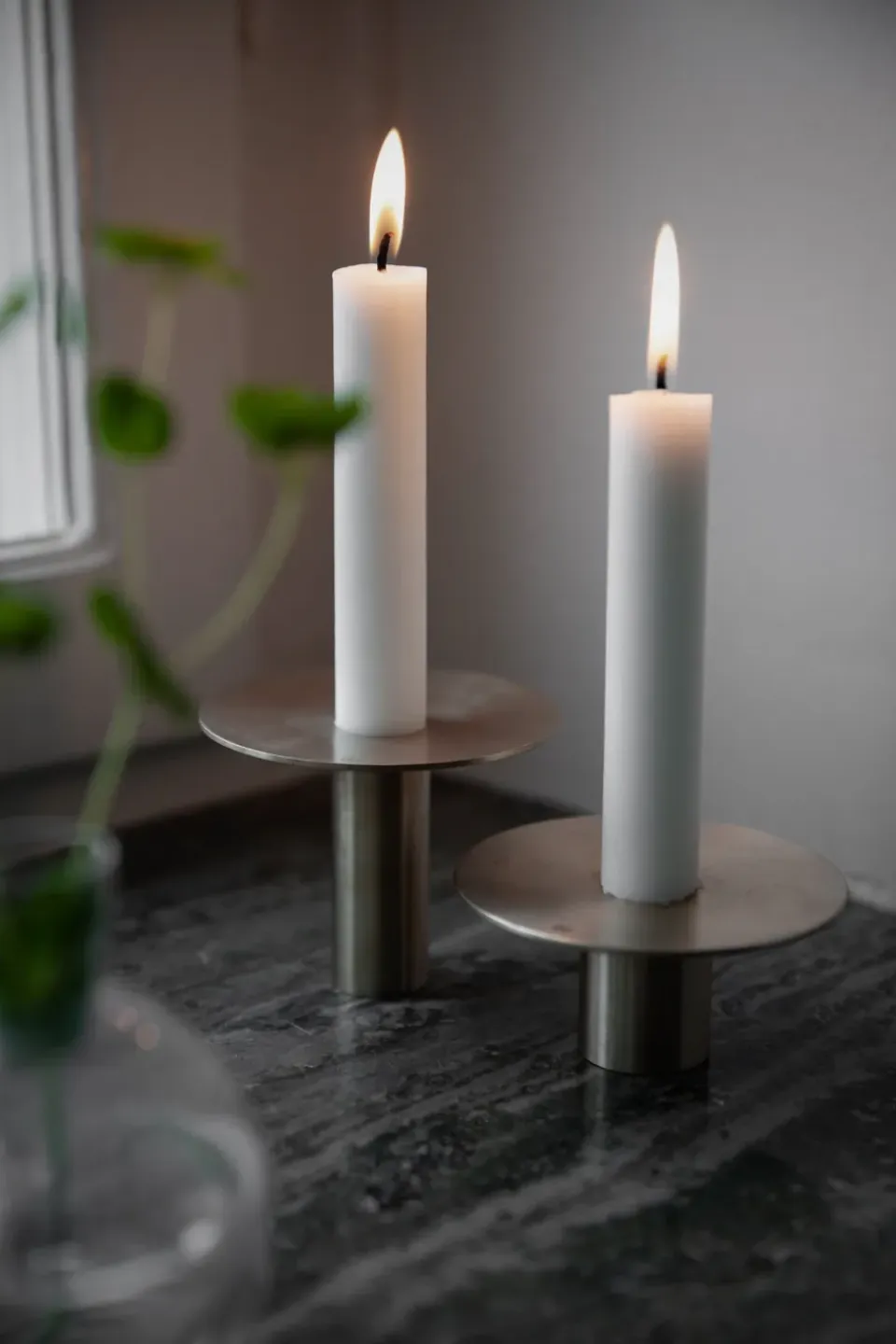 Outlet ERNST Candelabro latón cepillado Ø9,2 cm, 7 cm Color dorado